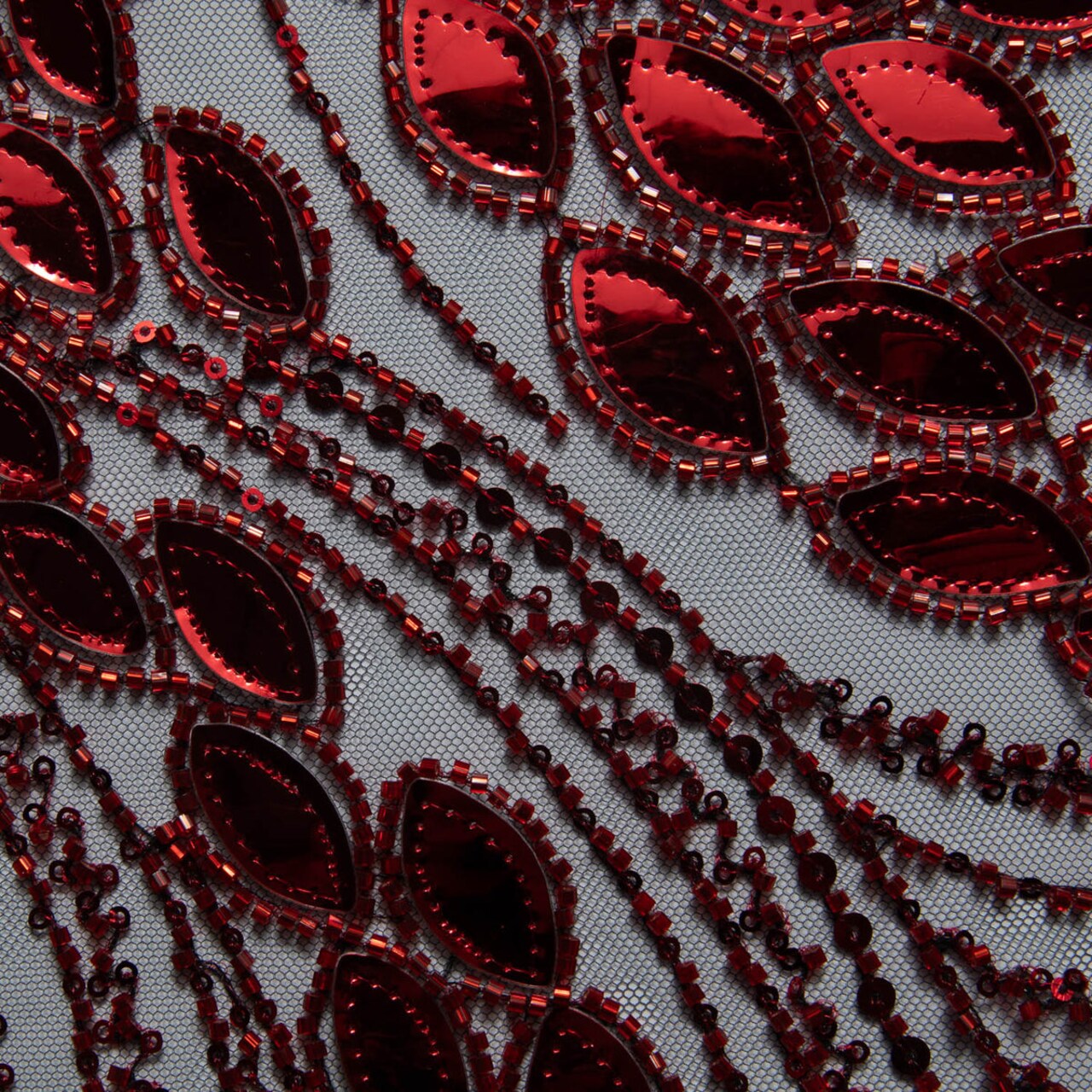 1 Yard Embroidered Tulle Lace Fabric with Sophisticated Pattern, 52″ Wide